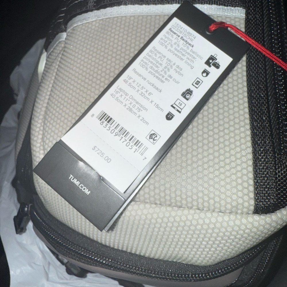 Tumi Alpha Bravo Reserve unisex Backpack Chalk - Picture 7 of 9